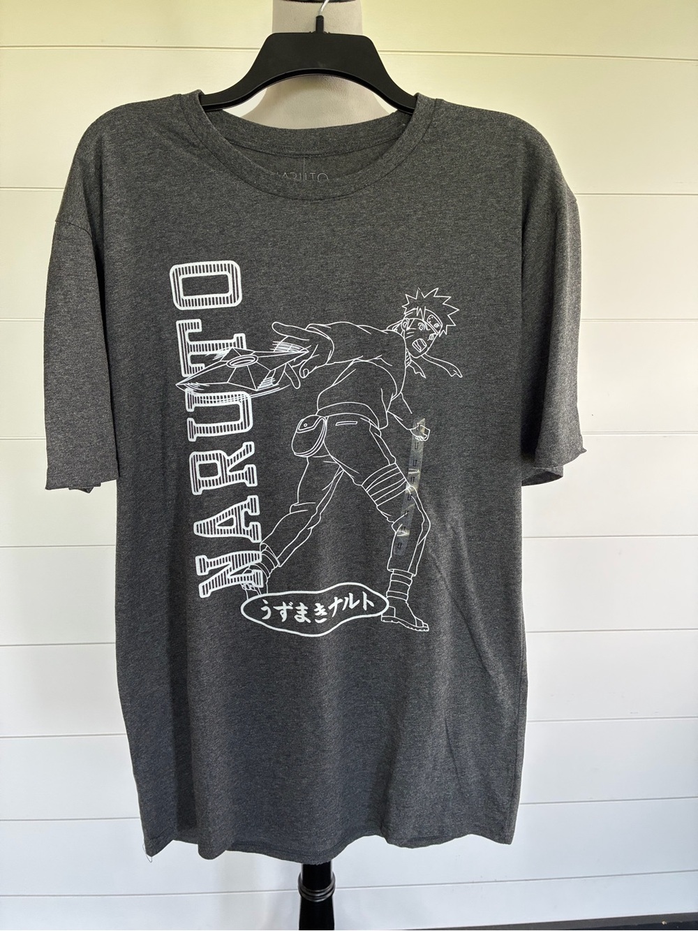 Naruto Shippuden Collection T-Shirt Tee Gray Sasuke Anime Mens NWT/0220